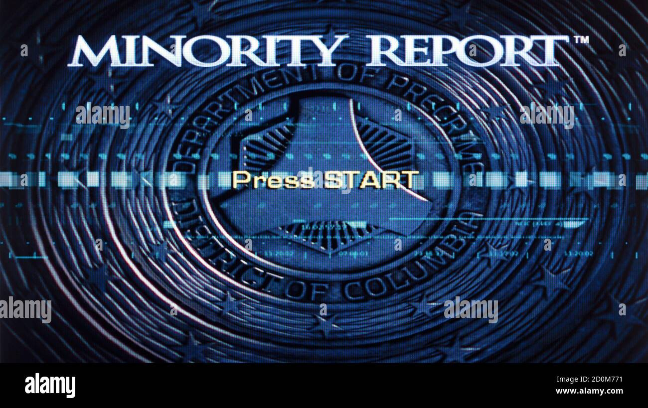 Minority Report – Sony PlayStation 2 PS2 – redaktionelle Verwendung Nur Stockfoto