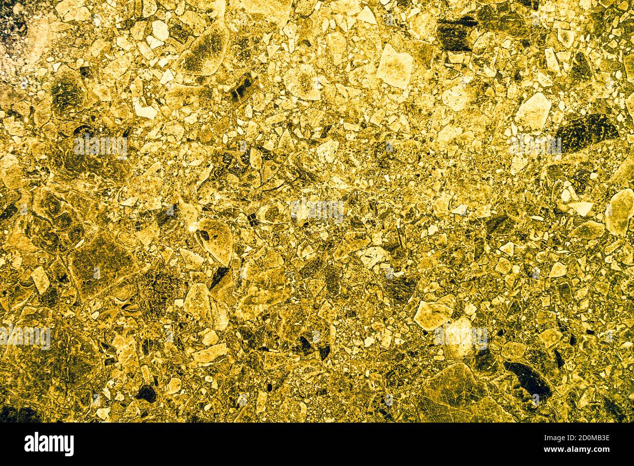 Golden Grunge Stein Textur Oberfläche Hintergrund. Schmutziger Marmor Dekorative Stein Abstraktes Design Stockfoto