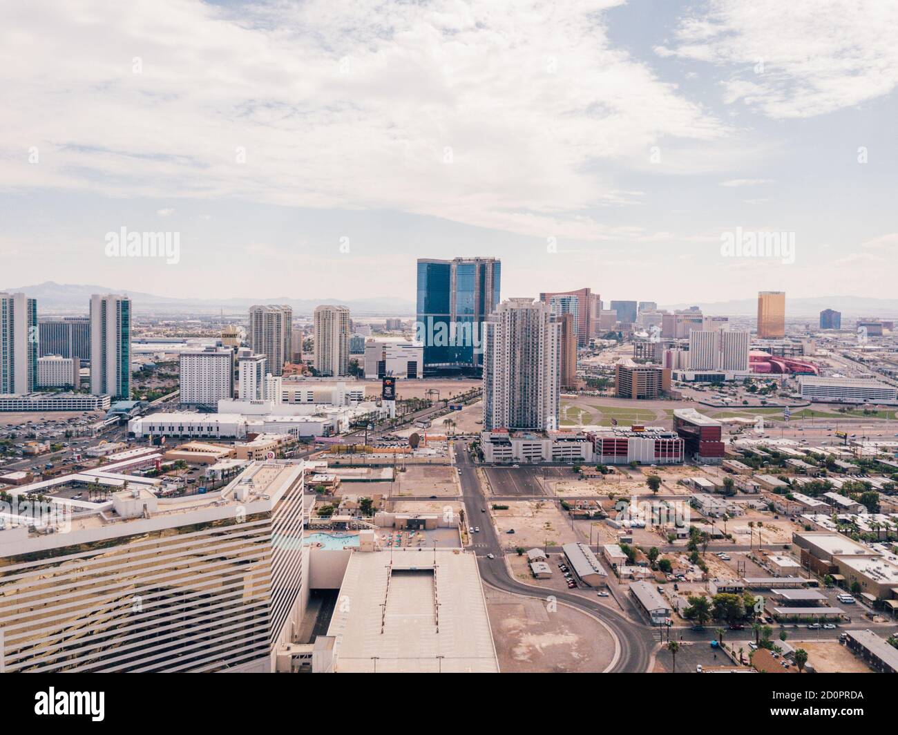 Luftaufnahme des Las Vegas Strip Casino Resort Türme in Im Süden Nevadas Stockfoto