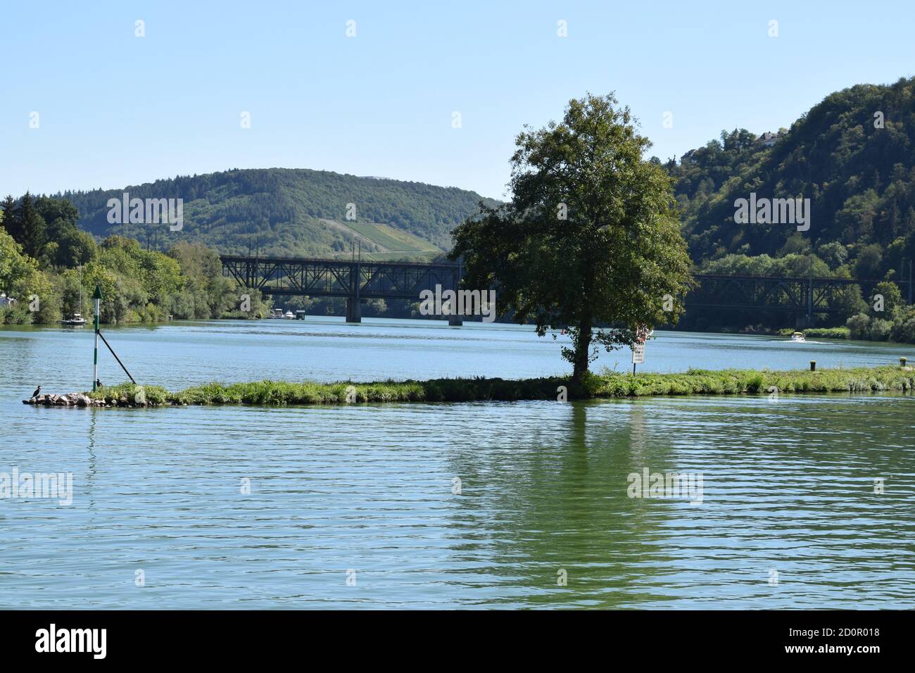 Doppelstockbrücke Alf - Bullay Stockfoto