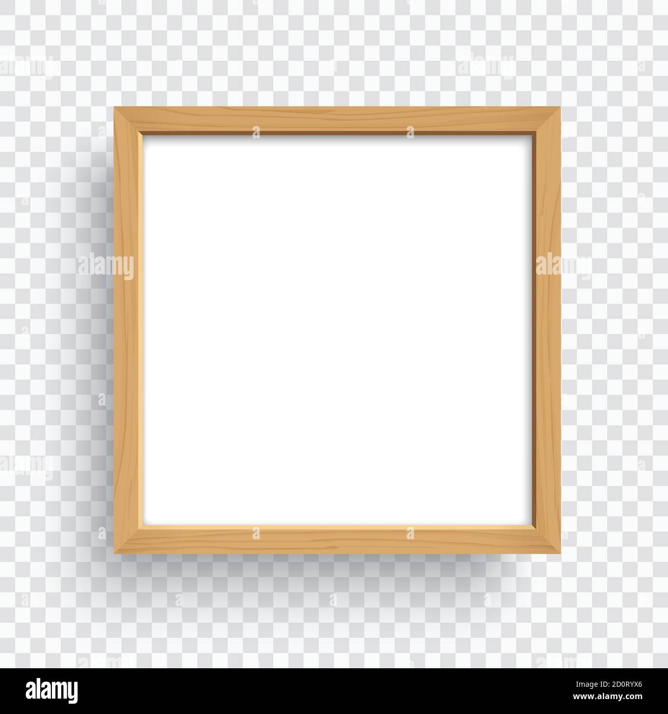 Quadratischer Holzrahmen isoliert auf transparentem Hintergrund. Stock Vektor
