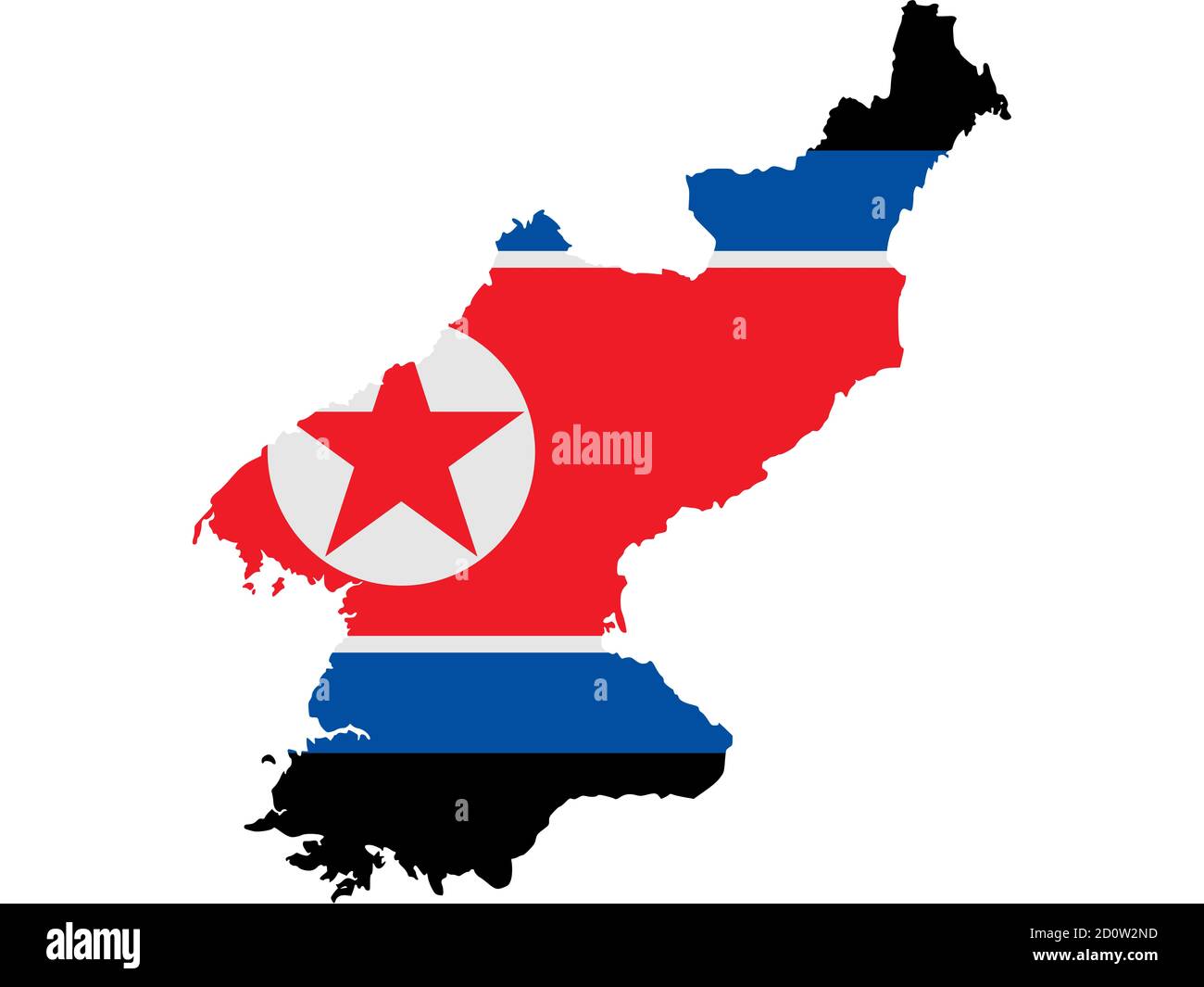Flagge in Form des geographischen Landes, Korea (Demokratische Volksrepublik), Ostasien, Asien Stockfoto