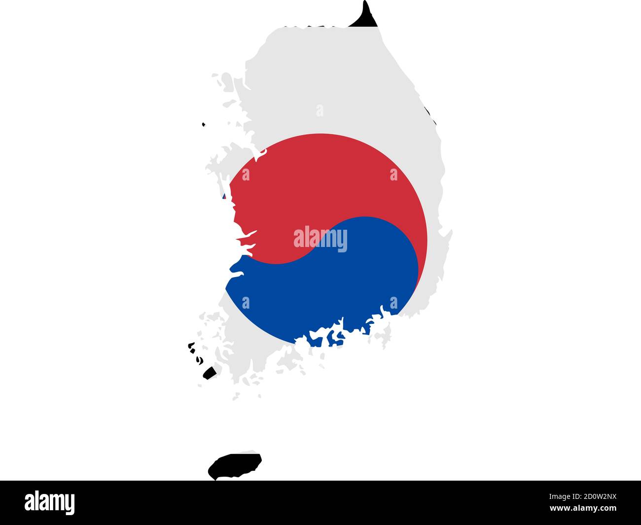 Flagge in Form des geographischen Landes, Korea, Republik, Ostasien, Asien Stockfoto