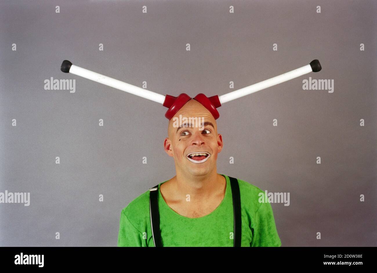 Clown, Glatze, Plunger, Berlin, Deutschland, Europa Stockfoto Clown, Glatze, Plunger, Berlin, Deutschland, Europa Stockfoto