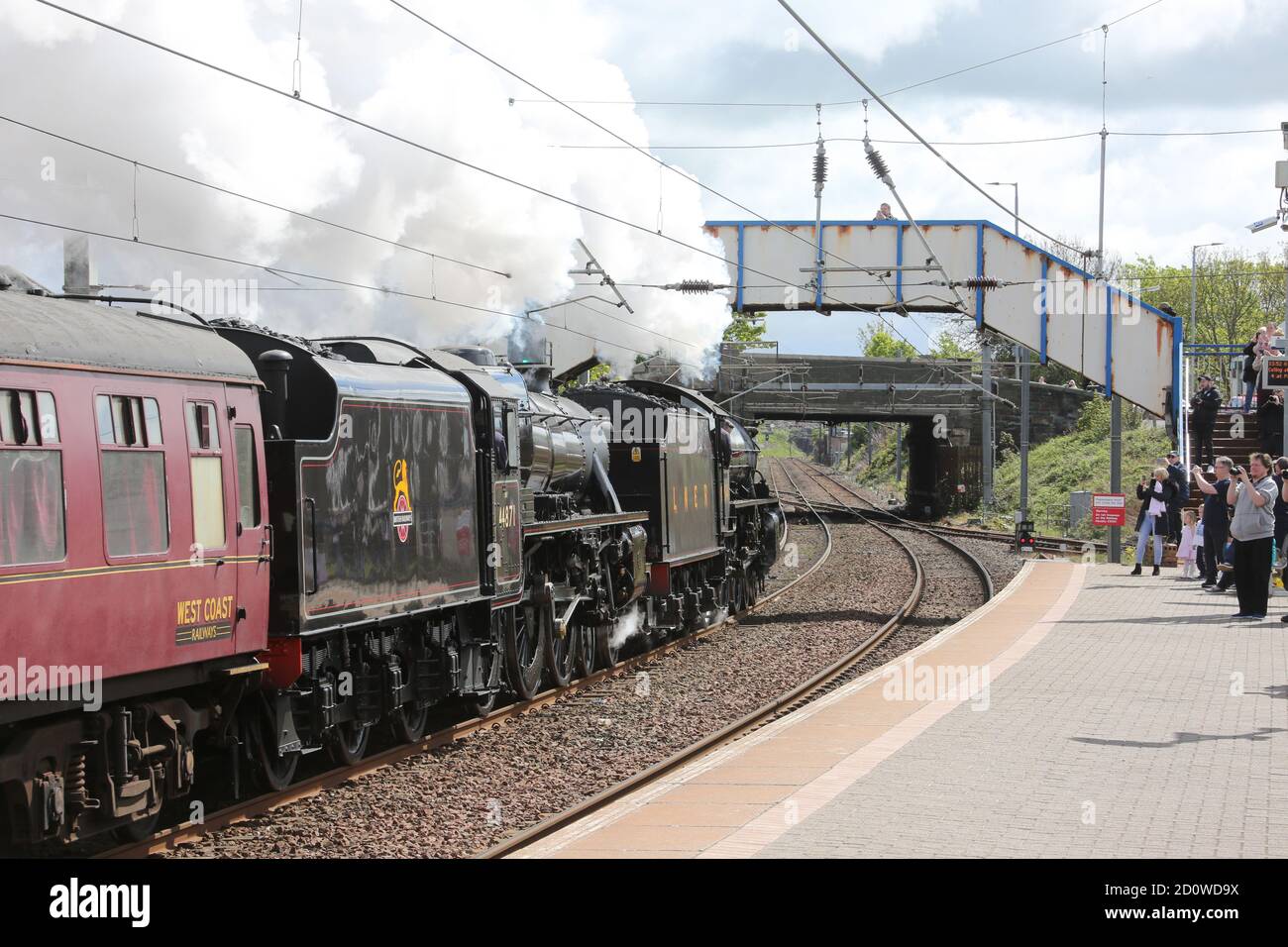 Ayr ,02 Mai 2019. Bahntour mit Dampflokomotive durch Newton auf der Ayr
