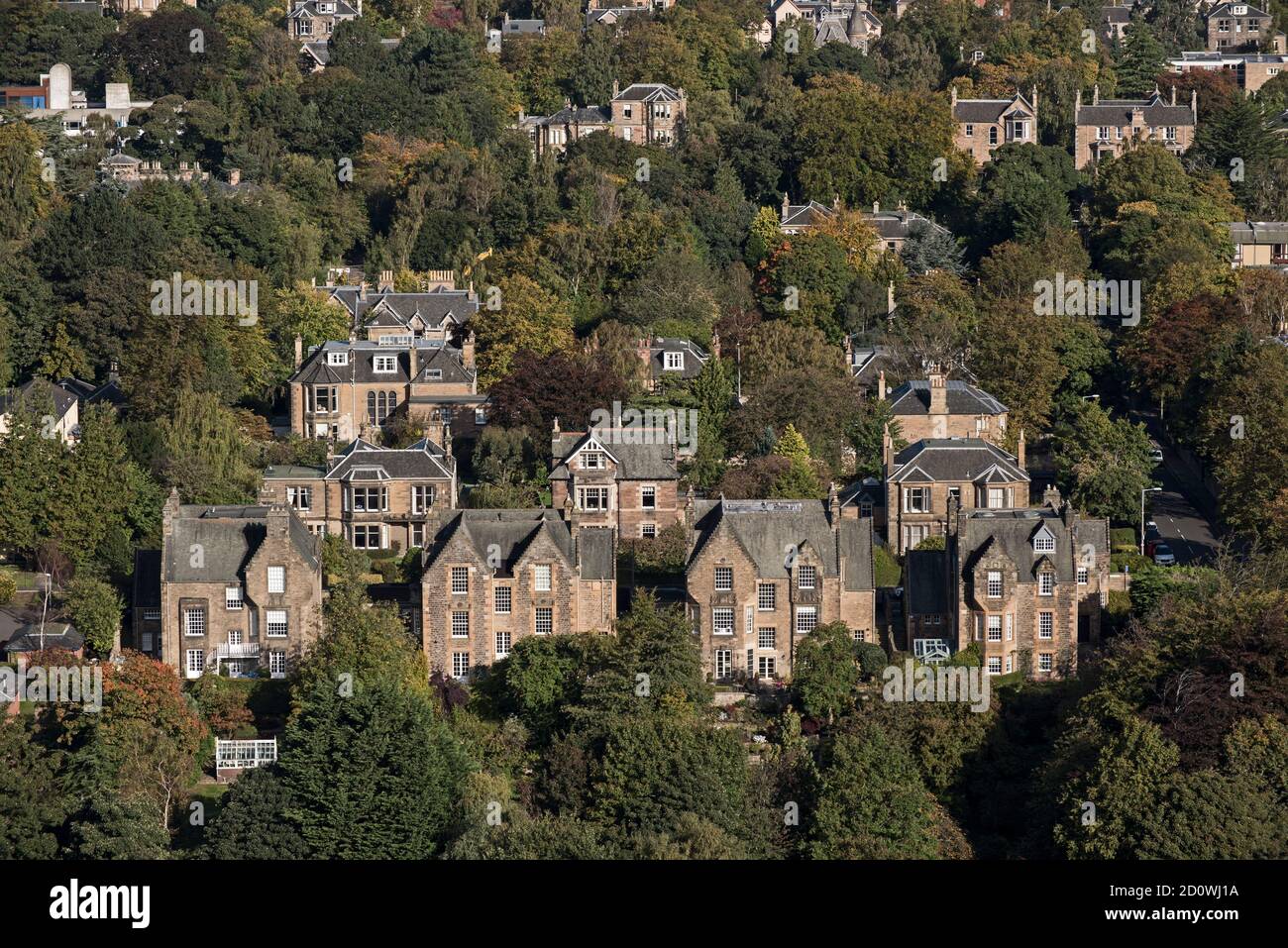 Die Grange Gegend von Edinburgh von Blackford Hill aus gesehen. Stockfoto