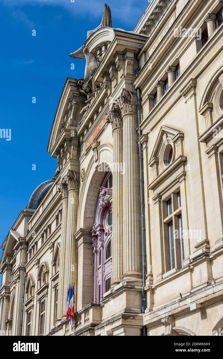 Klassische Fassade des Grand Opera Theatre, rue de la Scellerie, Tours, Indre-et-Loire, Frankreich. Stockfoto