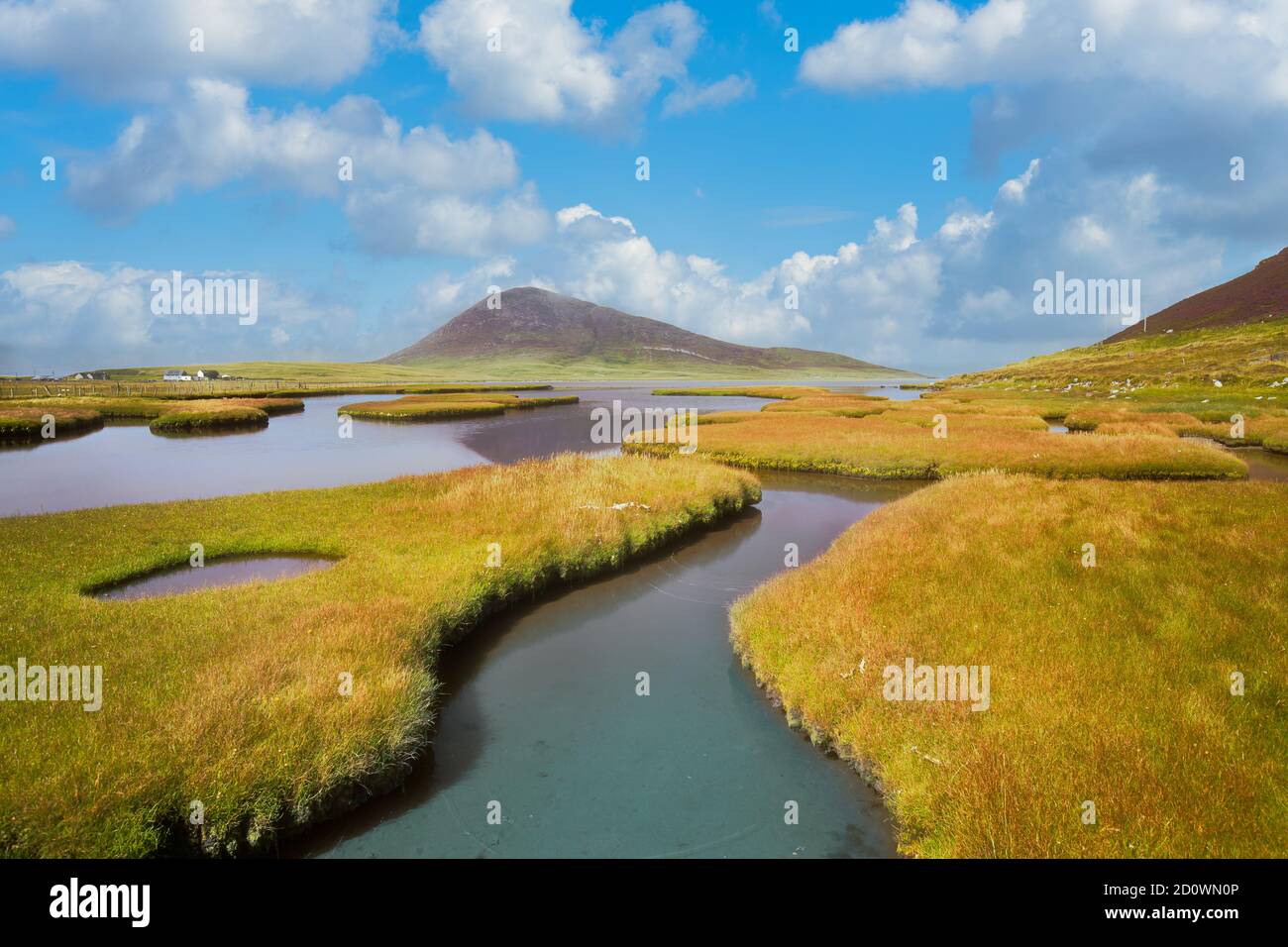 Gezeiteneinlässe auf Northton Taobh Tuath Isle of Harris, Äußere Hebriden, westliche Inseln, Schottland Stockfoto