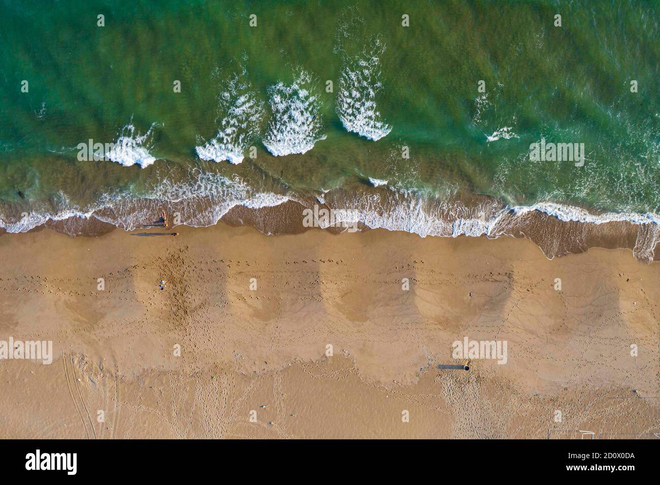 Luftaufnahme von Kino oder Kino Bay, Sonora, Mex im Golf von Kalifornien. kino Strand, pazifischer Ozean, Meer von Cortez Meer, Sand, Strand, Ozean, Tourist am Stockfoto