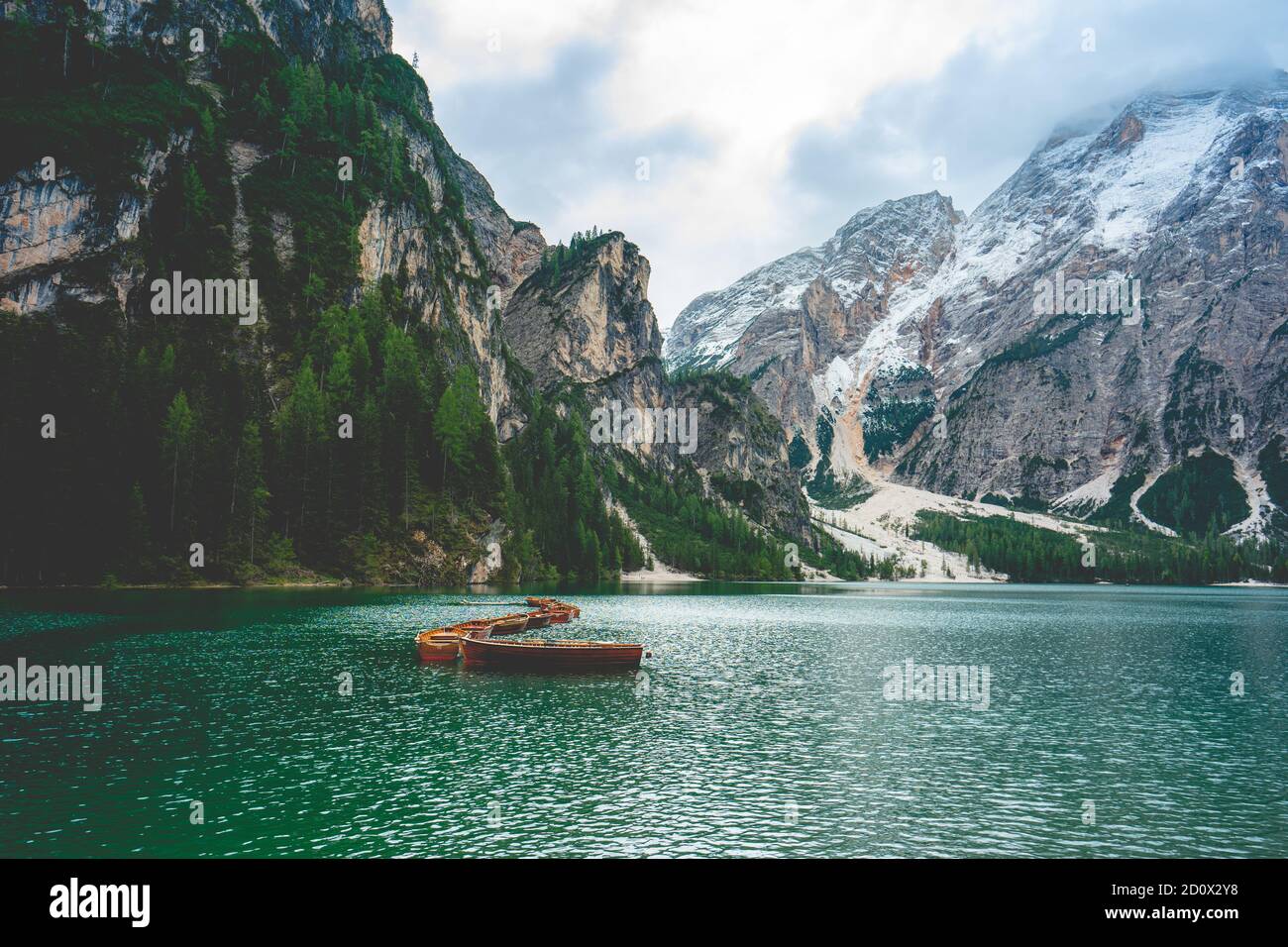 Lago di Prags, See in Italien. Stockfoto