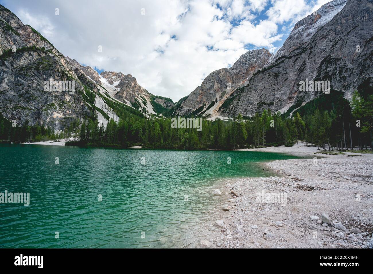 Lago di Prags, See in Italien. Stockfoto