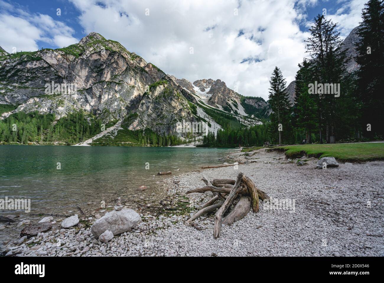 Lago di Prags, See in Italien. Stockfoto