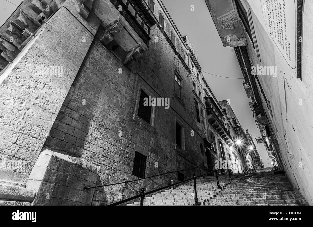 Straßen von Valletta Malta. Stockfoto