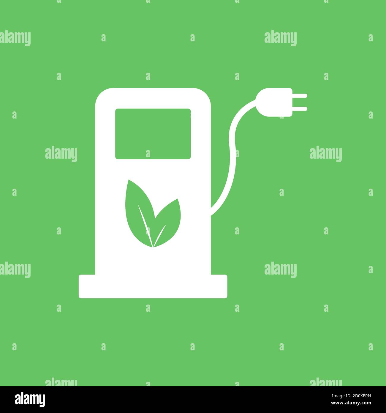 Symbol für Eco-Kraftstoffpumpenstation. Ladepunkt für Hybridfahrzeuge Autos Zeichen Symbol isoliert Stock Vektor