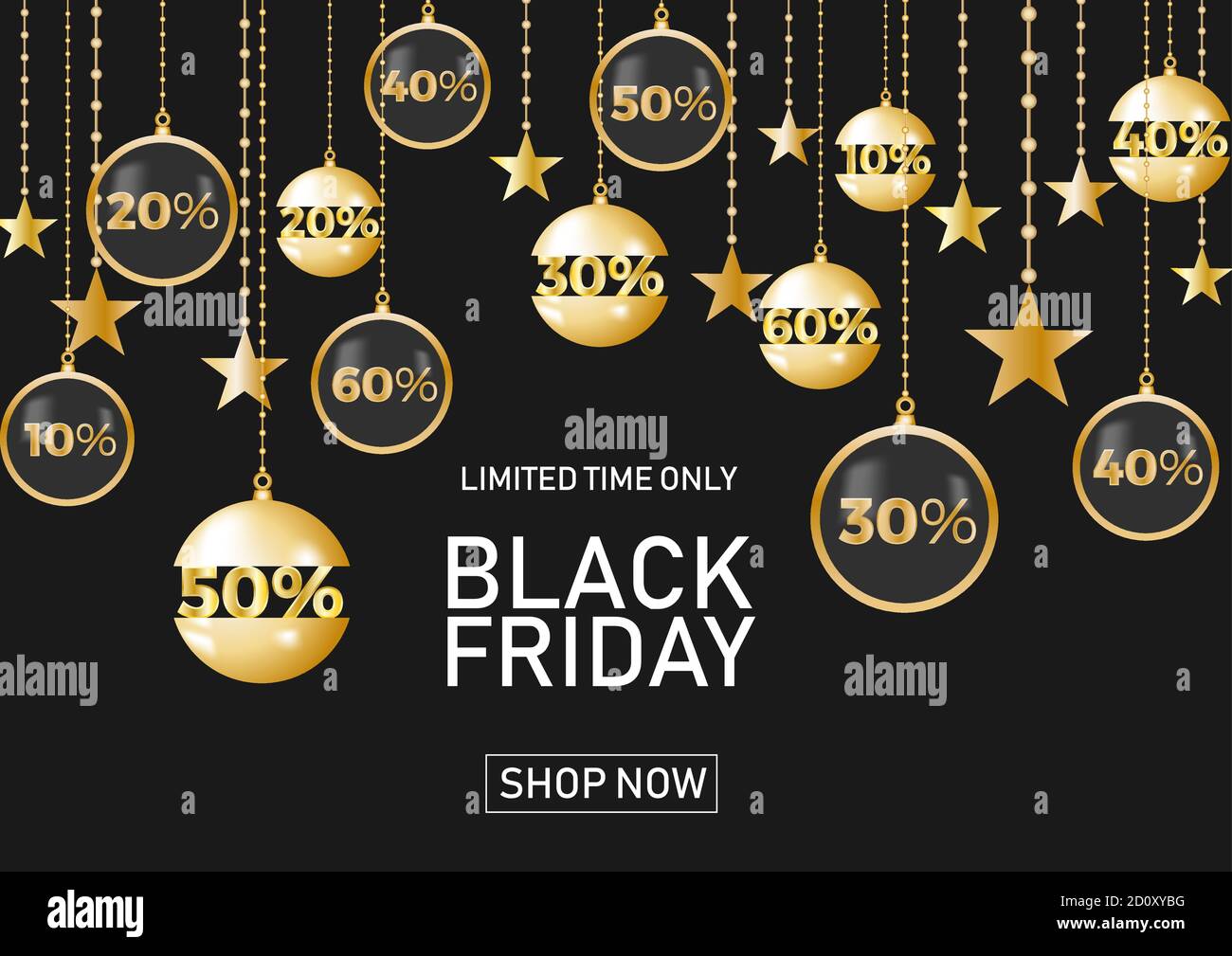 Black friday Sale auf Hintergrund mit Stern. Nur für kurze Zeit. Vorlage für ein Banner, Einkaufen, Rabatt. Vektorgrafik für Ihr Design Stock Vektor