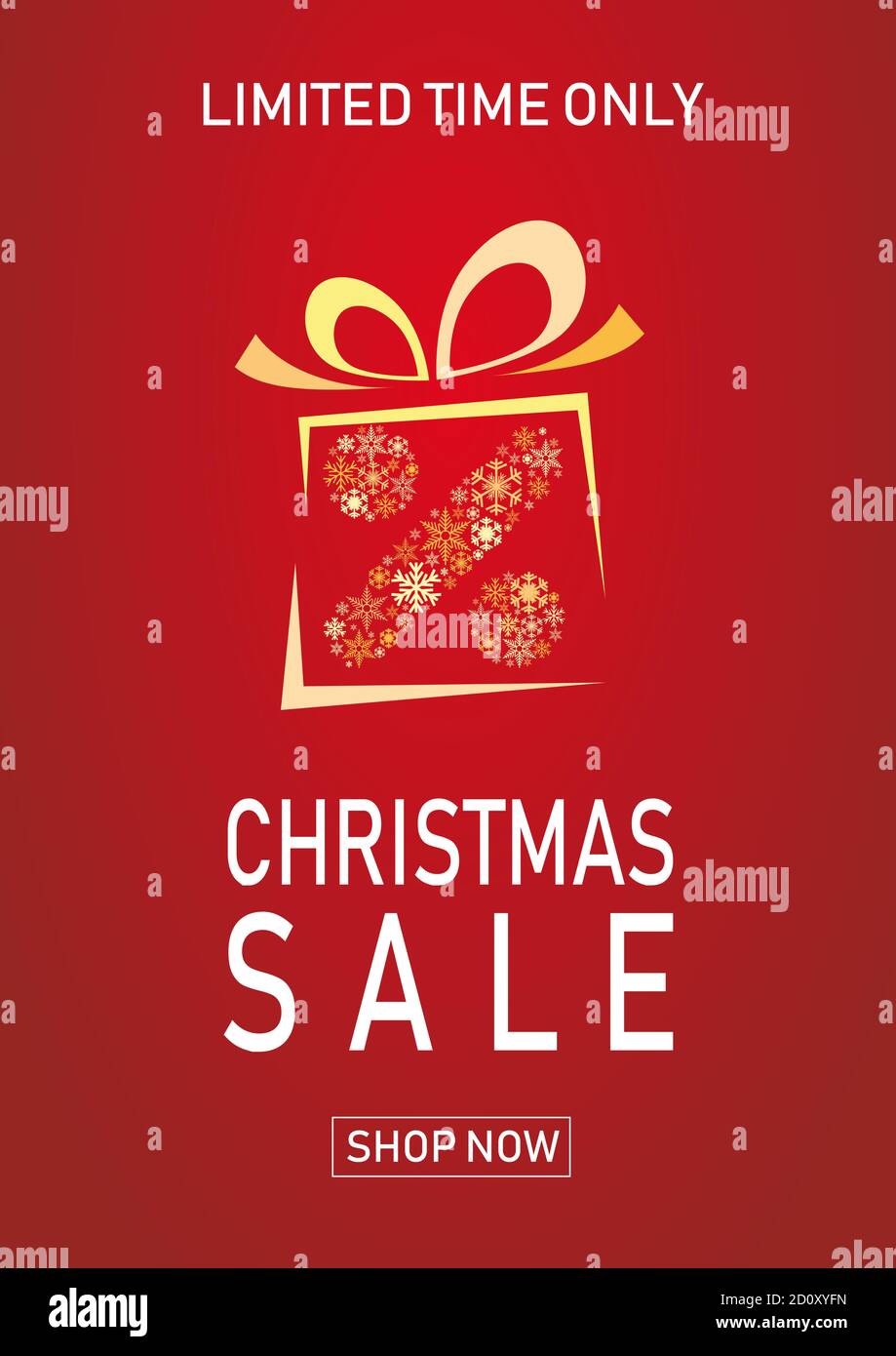 Weihnachtsfeiertag Verkauf auf einem flachen Untergrund. Nur für kurze Zeit. Vorlage für ein Banner, Shopping, Discount. Vector Illustration für Ihr Design Stock Vektor