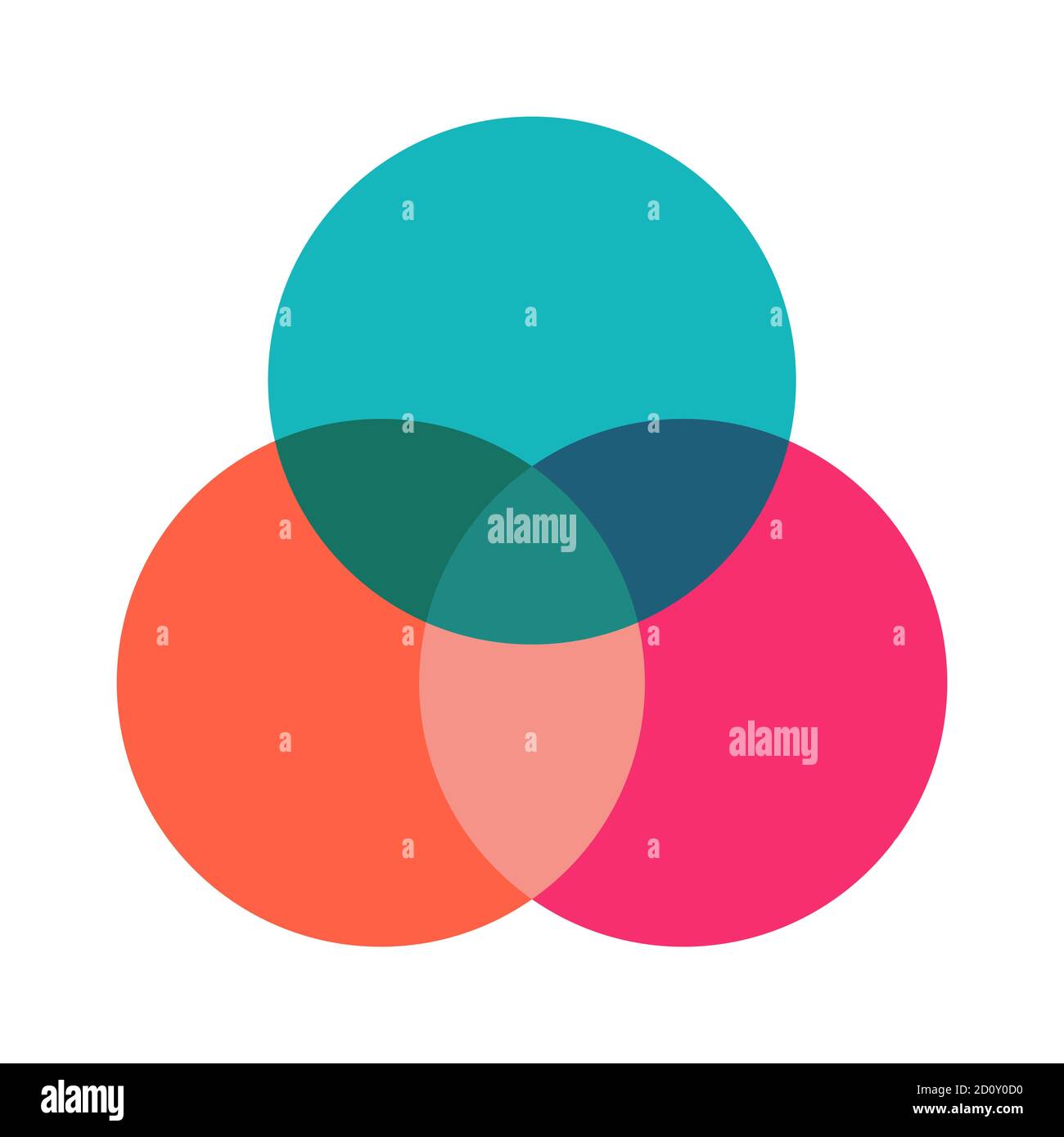 Venn Diagramm mathematische Vektor, negativer Raum, Farbe moderne Symbol - isoliert auf weißem Hintergrund . Stock Vektor