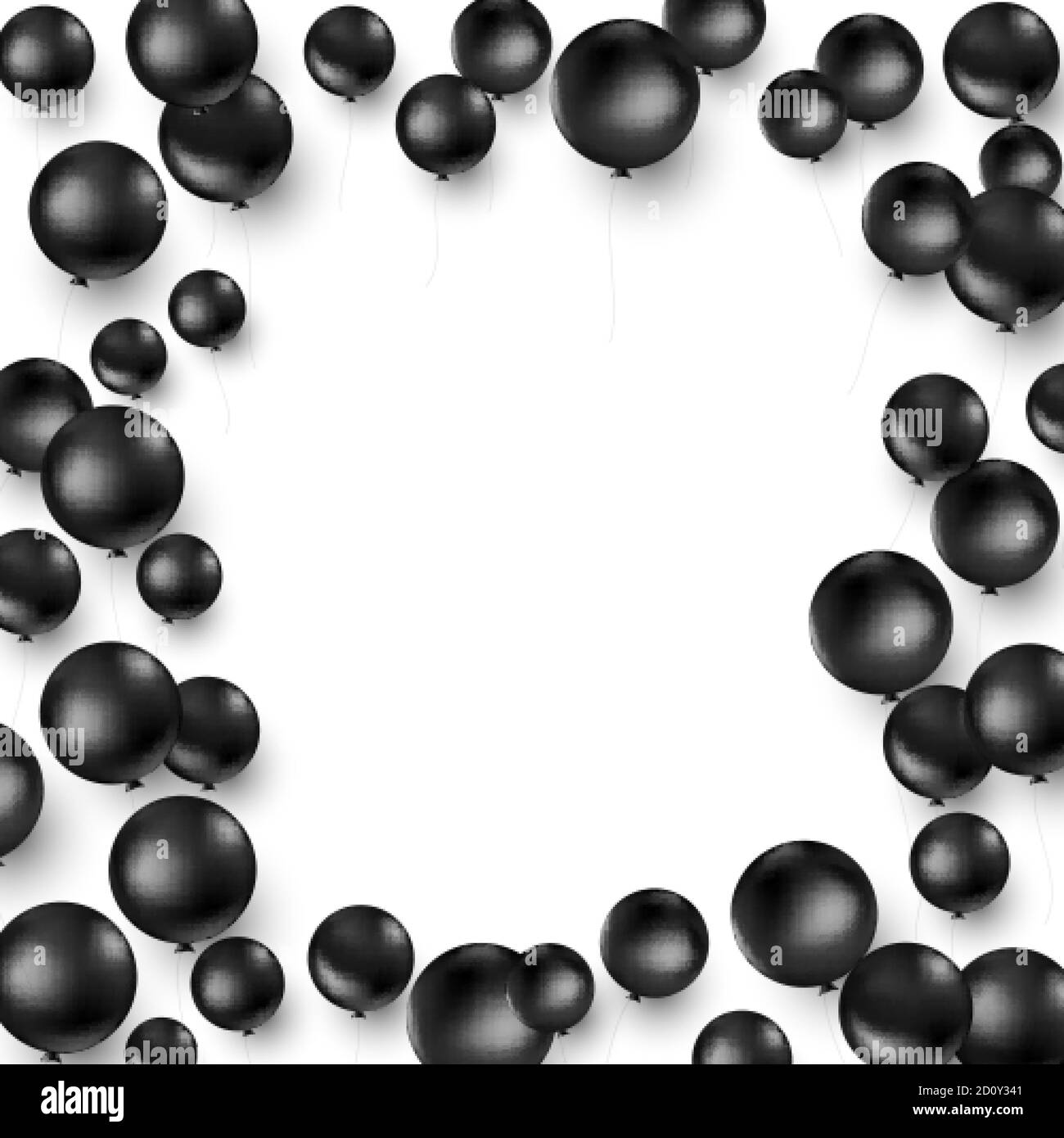 Schwarze Ballons Hintergrund. Design-Element für schwarzes freitagsposter und Grußkarte. Vektor Stock Vektor