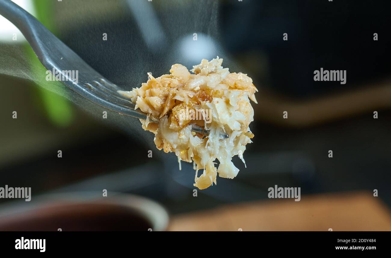 Russische Paschket - Steinbutt Pate in saurer Sahne gebacken Stockfoto