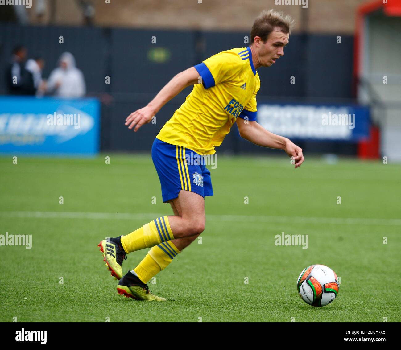 PITSEA, ENGLAND - OKTOBER 03: Albert Keith von Hashtag United beim FA Cup Qualifying - zweite Runde zwischen Hashtag United und Braintree Town im Stockfoto