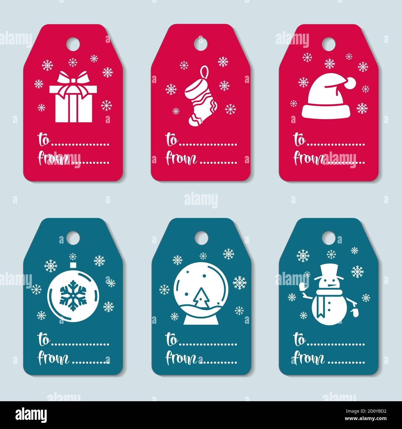 Set von Design-Tag-Vorlagen mit Weihnachten Illustrationen Stock Vektor