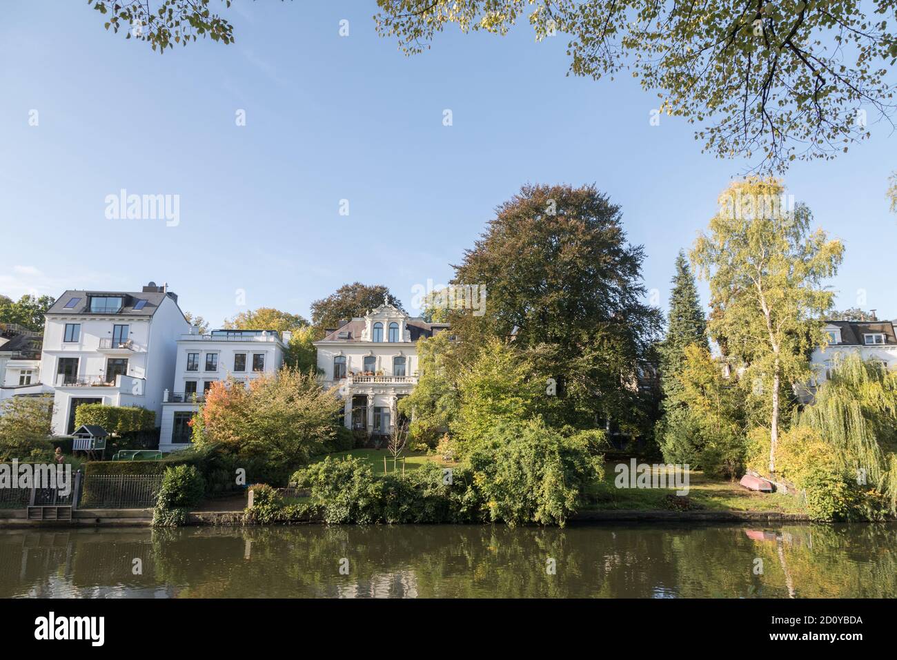 Immobilien an der alster in Hamburg Stockfoto