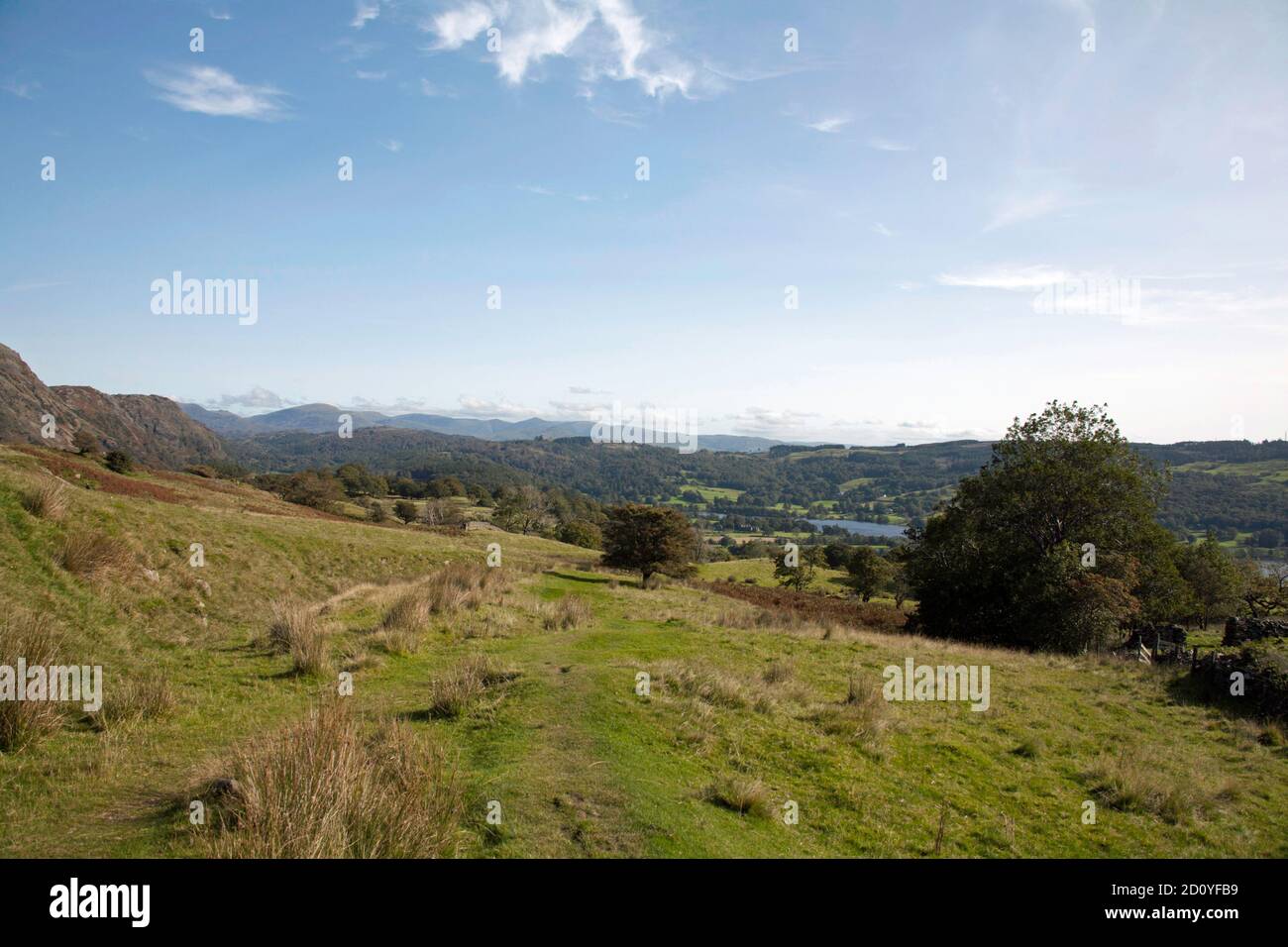 Blick in Richtung Coniston Wasser von der Nähe Torver High Common Coniston Lake District National Park Cumbria England Stockfoto