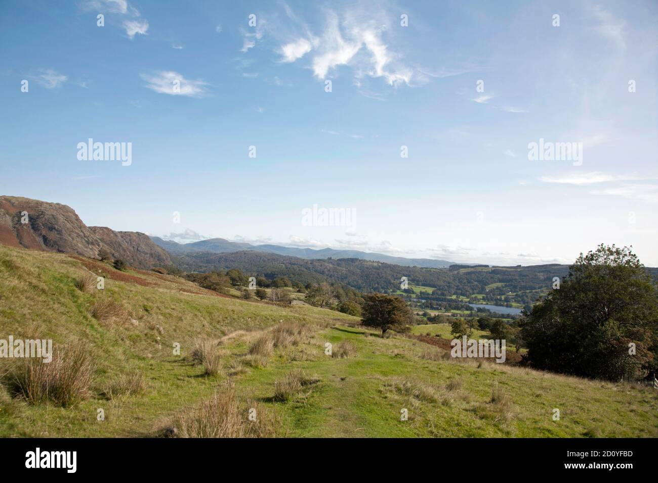 Blick in Richtung Coniston Wasser von der Nähe Torver High Common Coniston Lake District National Park Cumbria England Stockfoto