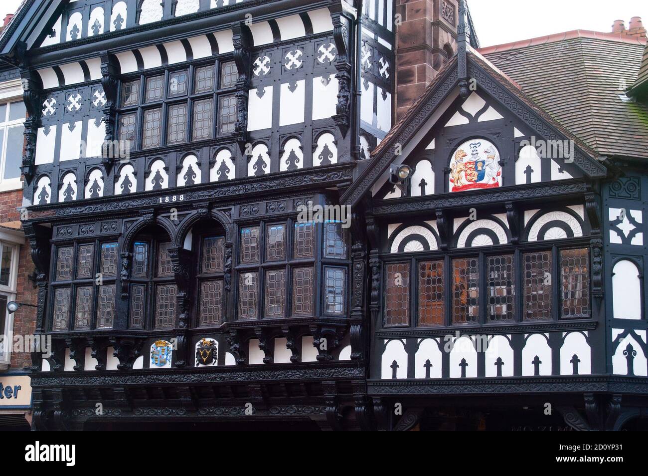 Historische Architektur und Gebäude im Stadtzentrum, Chester, England Stockfoto