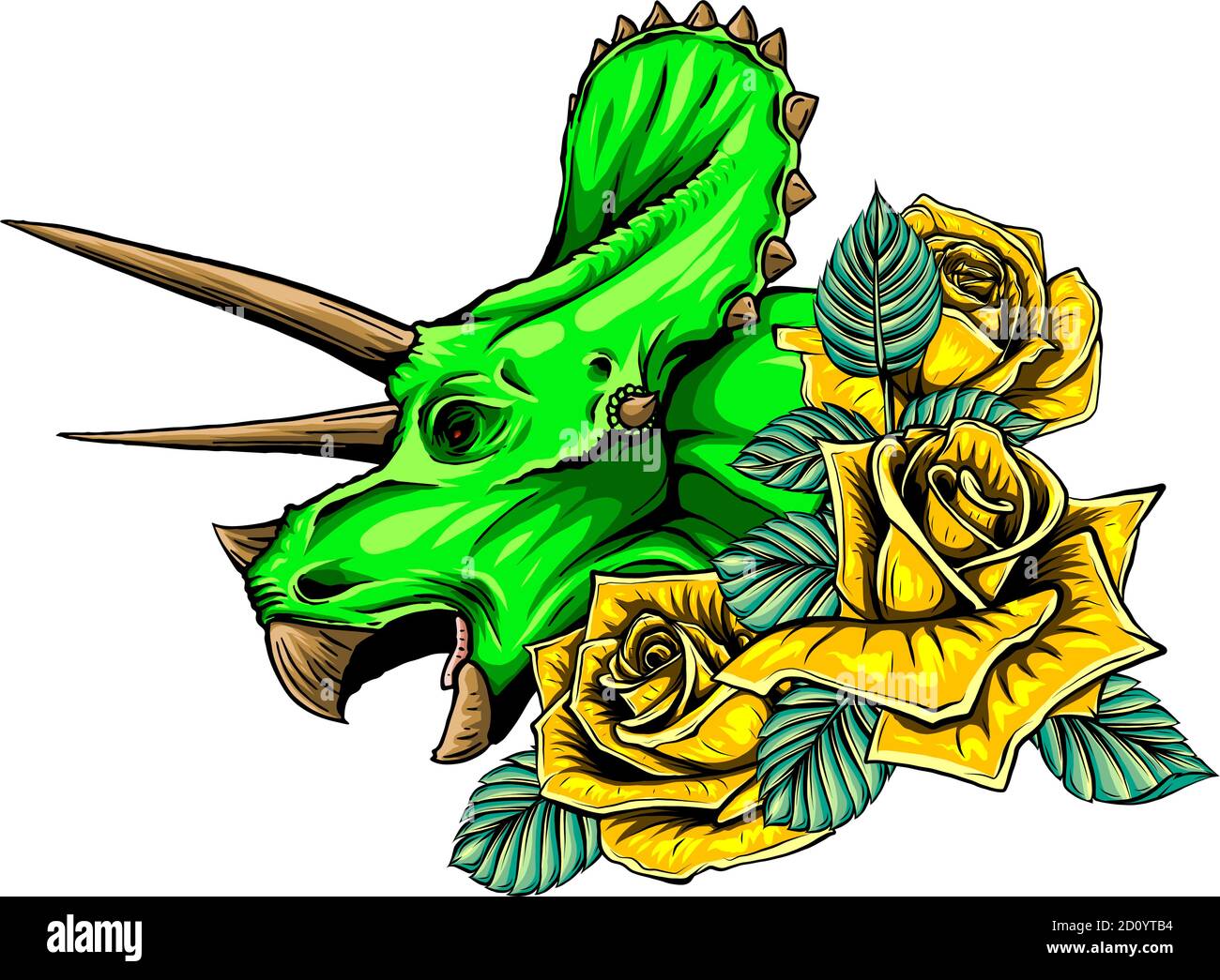 dinosaurus triceratops Kopf Kunst Vektor Illustration Design Stock Vektor