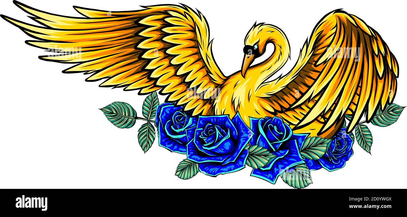 Mode Vektor Illustration mit Vogel. Sei Schwan, nicht Ente, Schönheitskonzept Stock Vektor