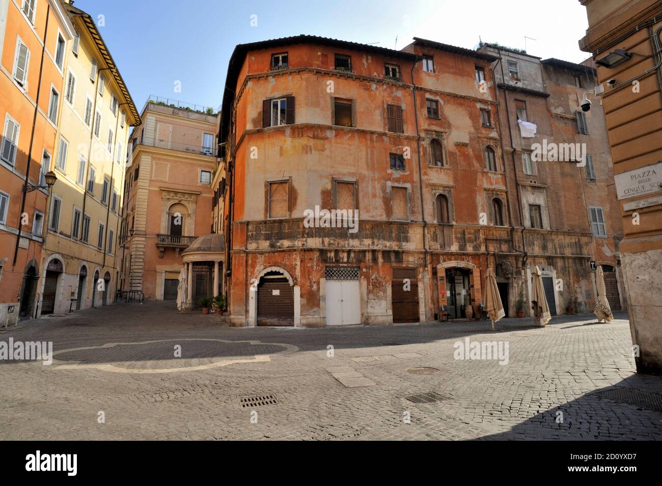 Italien, Rom, jüdisches Ghetto, Via del Portico d'Ottavia, Haus von Lorenzo Manilio (15. Jahrhundert n. Chr.) Stockfoto