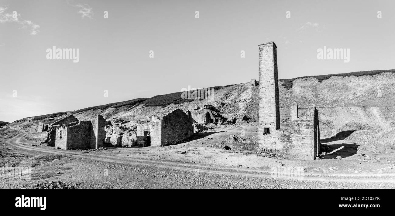 Dales. Dies sind die Ruinen der verlassenen Old Gang Bleibergwerk Mühle in Swaledale in der Nähe des Dorfes Gunnerside in den North Yorkshire Dales. Stockfoto