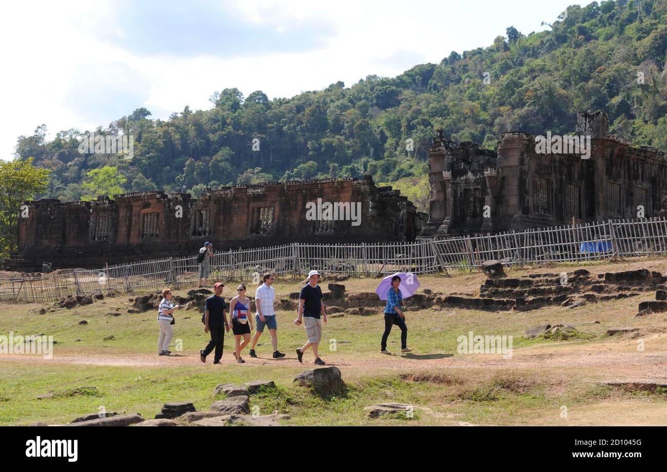 Khmer Tempel und Weltkulturerbe Vat Phou in der Nähe von Champasak ion Süden Laos Stockfoto