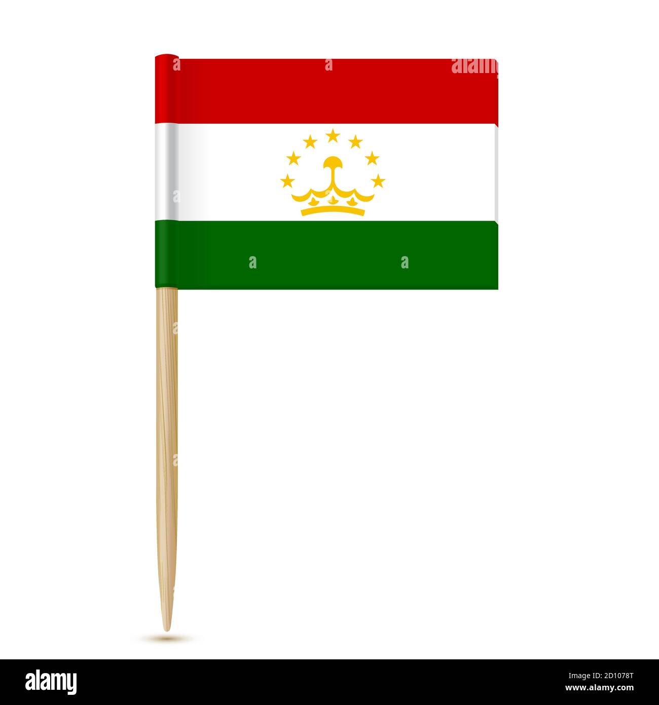 Tadschikistan Flagge Zahnstocher Stock Vektor