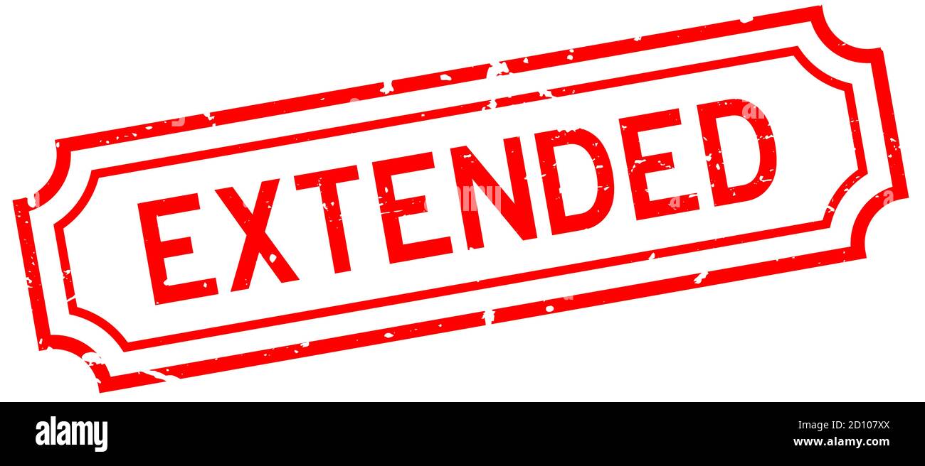 Grunge rot verlängert Wort Gummi Stempel auf weißem Hintergrund Stock Vektor