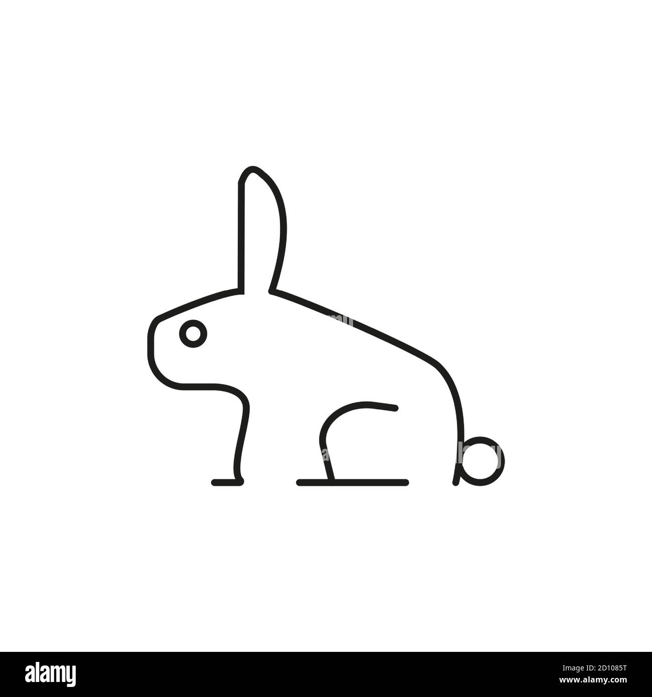 Rabbit Icon Element von vet Icon für mobile Konzept und Web-Apps. Thin-Line-Kaninchen-Symbol kann für Web und mobile verwendet werden. Premium-Symbol auf Weiß Stock Vektor