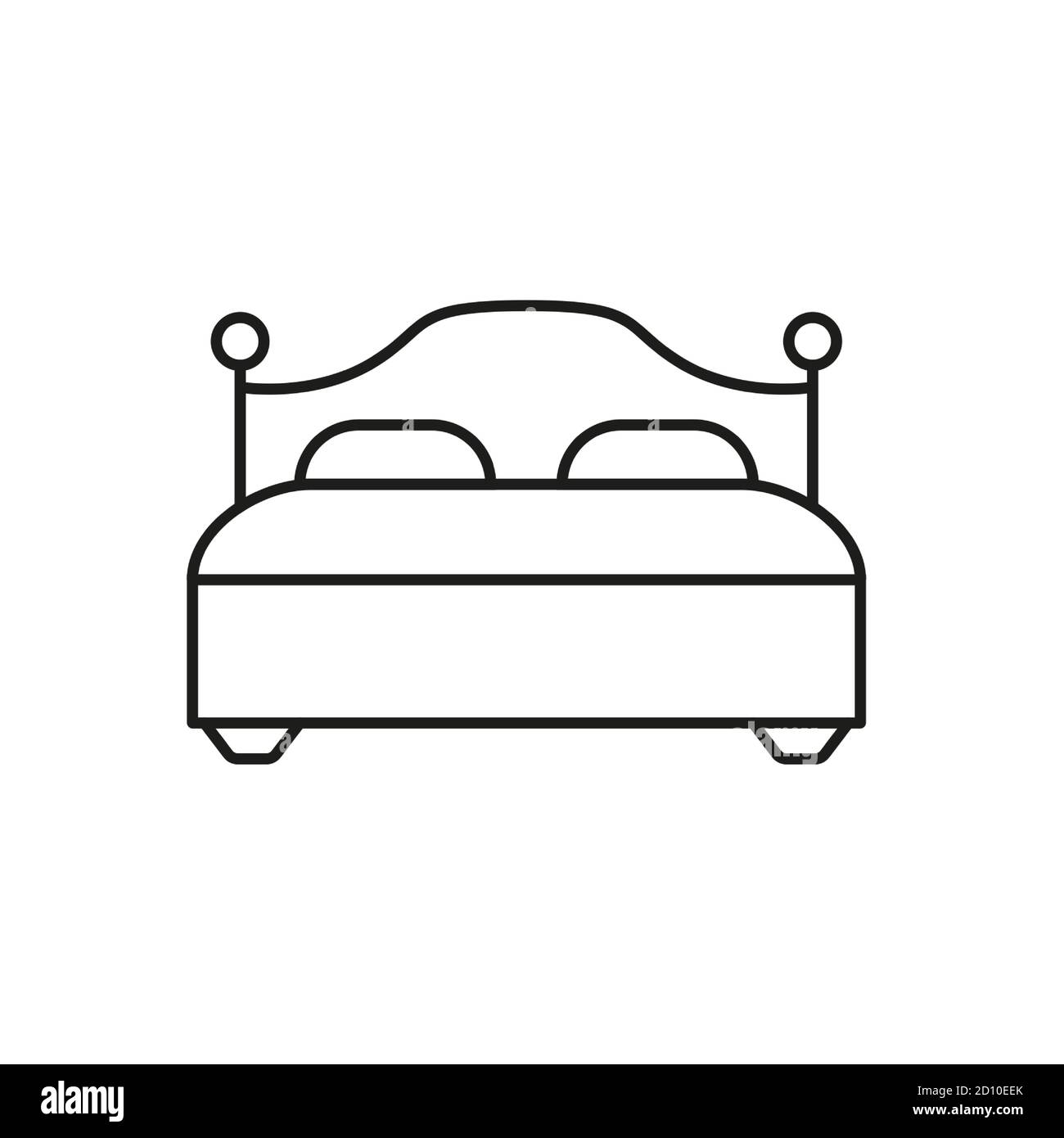 Bett Icon Element Möbel Icon für mobile Konzept und Web-Apps. Das Symbol für das dünne Bett kann für das Internet und mobile Geräte verwendet werden. Premium-Symbol auf Weiß Stock Vektor