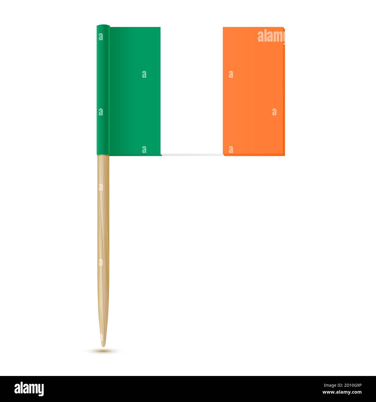 Irland Flagge Zahnstocher 10eps Stock Vektor