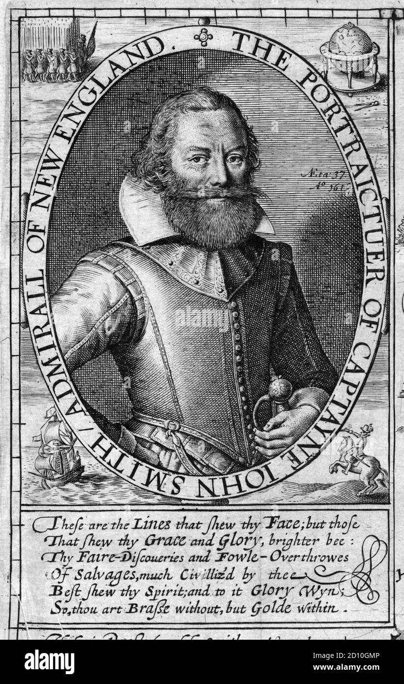 John Smith (1580 – 1631) englischer Soldat, Entdecker, Kolonialgouverneur, Admiral von Neuengland und Autor. Stockfoto