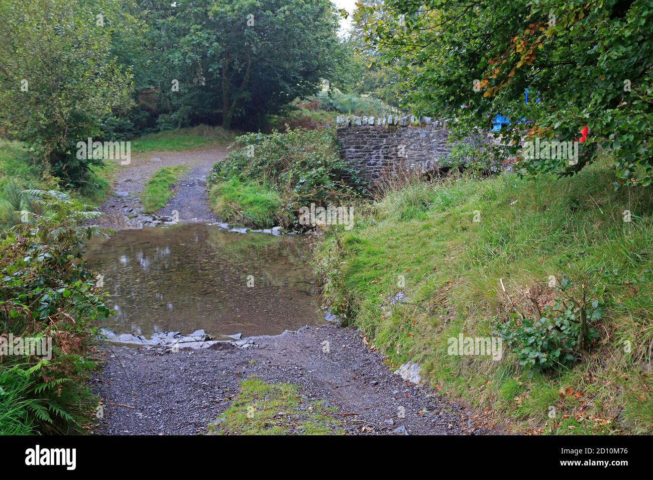 Räuberbrücke in Exmoor Devon zeigt Verkehrsschäden Stockfoto