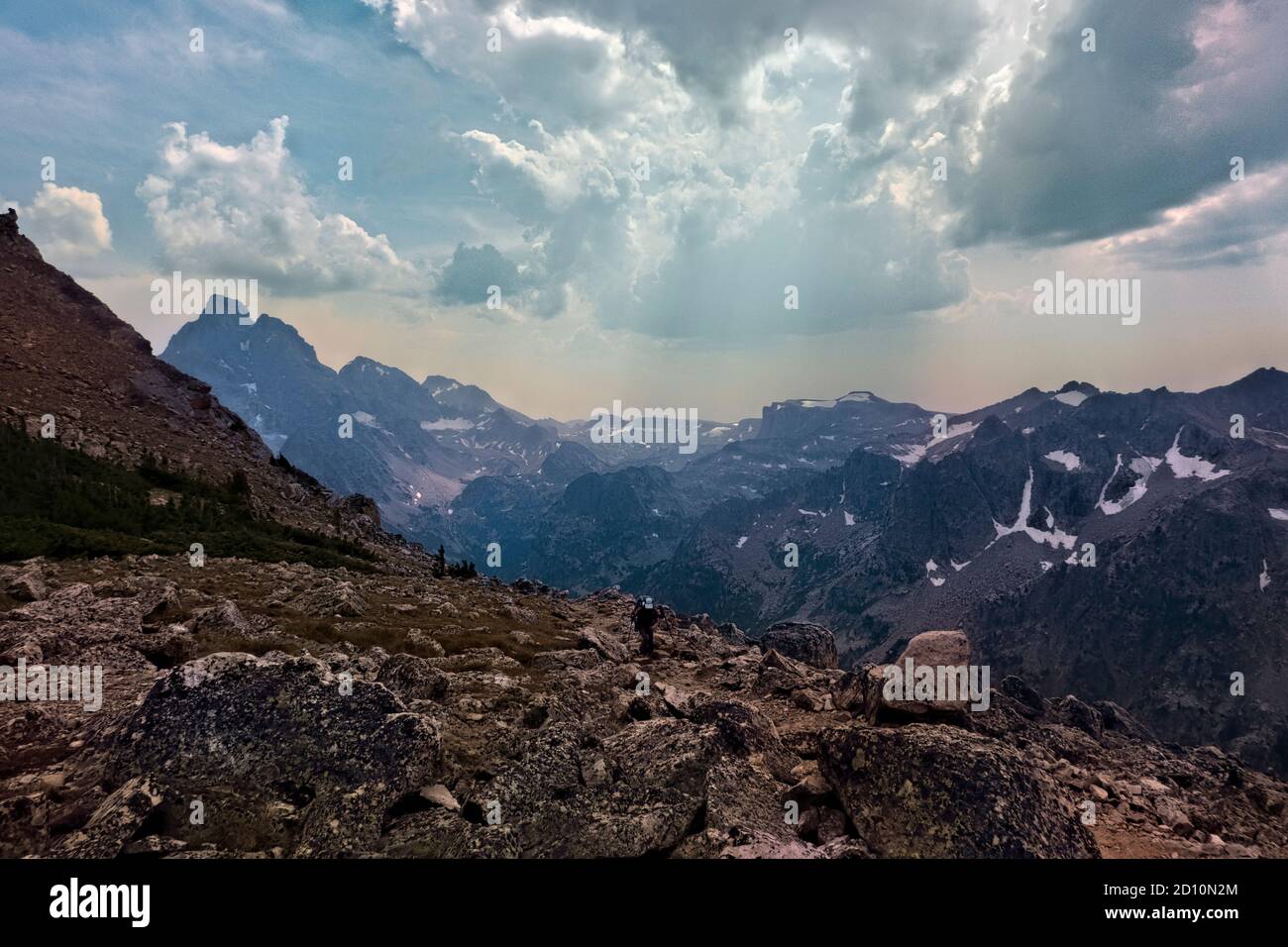 Wandern auf dem Teton Crest Trail, Grand Teton National Park, Wyoming, USA Stockfoto