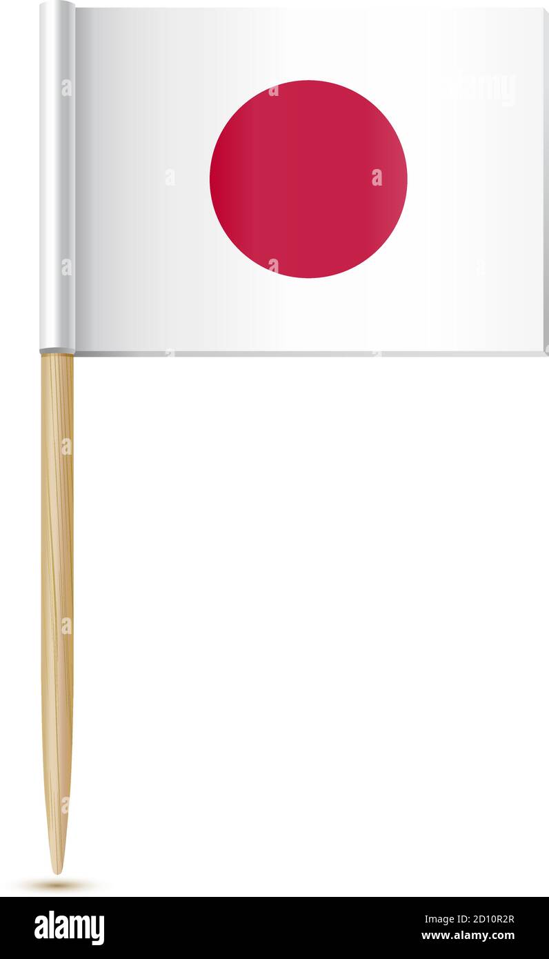 Japanische Flagge Zahnstocher Stock Vektor
