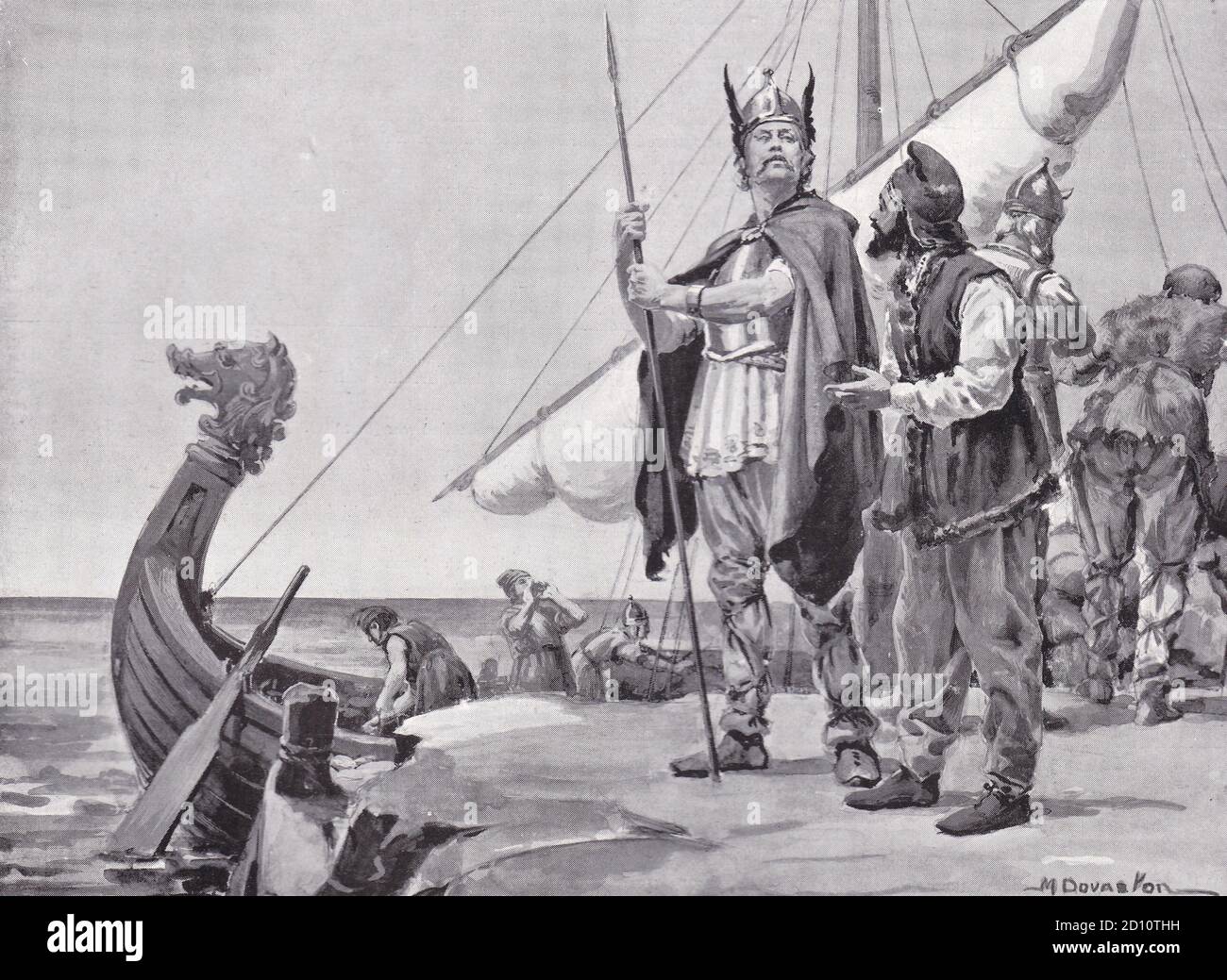 Rurik fährt in das Land der Slawen AD 862 Stockfoto