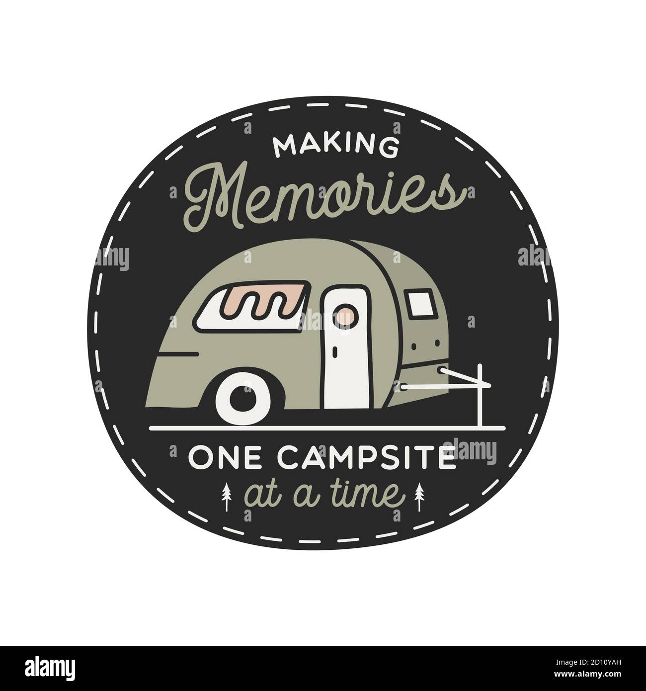 Vintage Camping RV Logo, Abenteuer Emblem Illustration Design