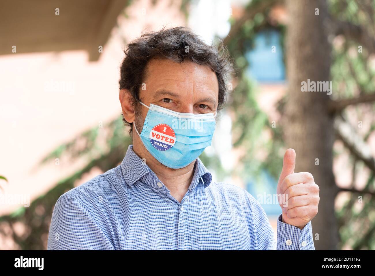 Ich habe Sticker für Präsidentschaftswahlen in den Vereinigten Staaten gestimmt, Politik Zeichen Stockfoto