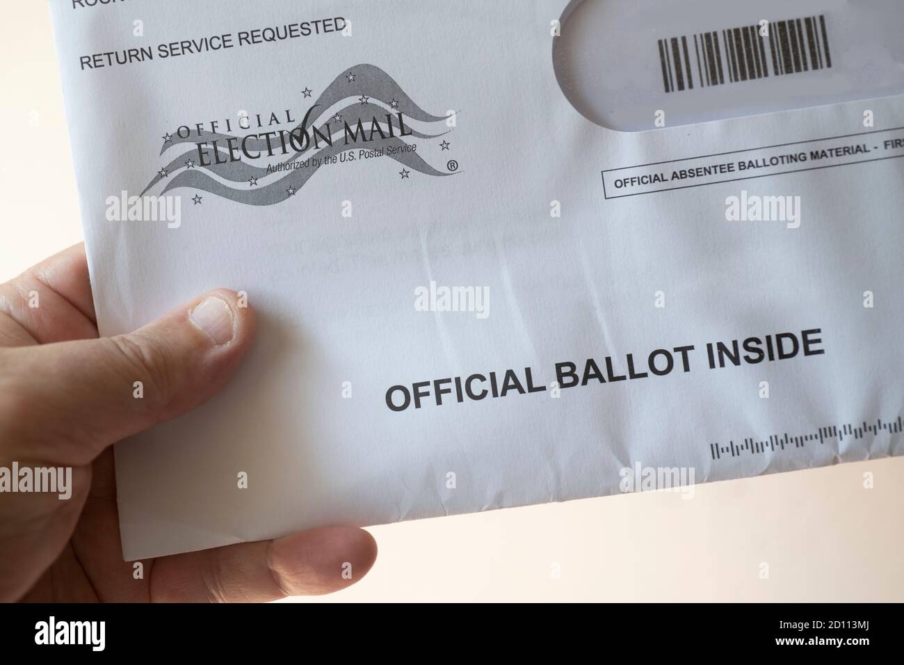 USA Offizieller Stimmzettel per Post abwesende Post in Abstimmung primär Präsidentschaftswahl Stockfoto