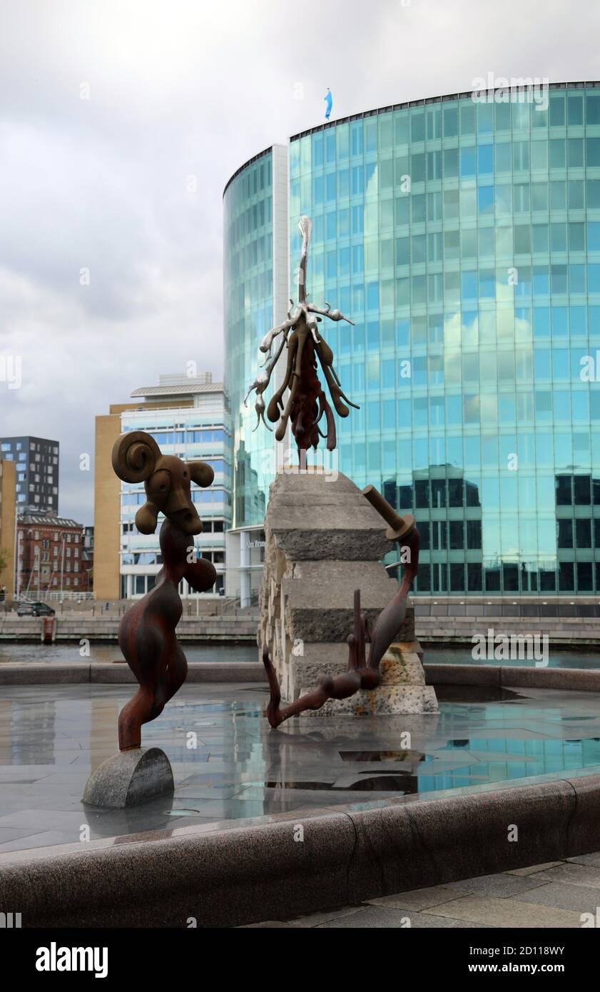 Die gentechnisch veränderte Paradies-Skulptur von Bjorn Norgaard in Kopenhagen Stockfoto