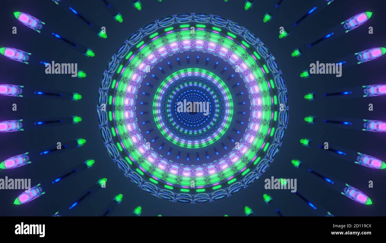 Reverse Luminous Magnetic Light Passage 4k uhd 3d Illustration Hintergrund Stockfoto