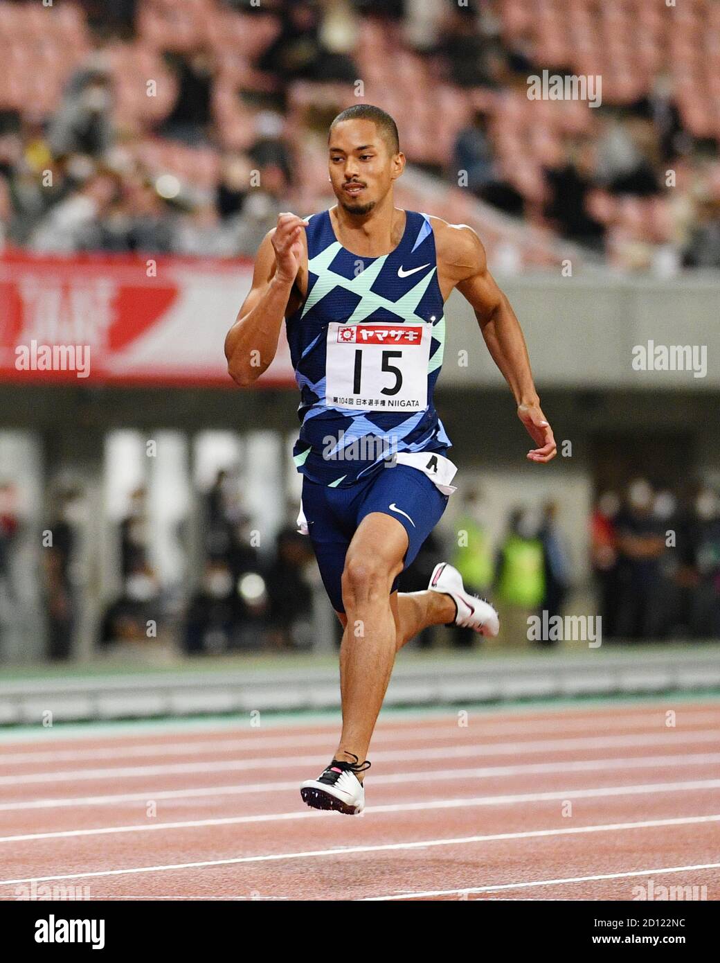 Niigata, Japan. Japan. Kredit: MATSUO. Oktober 2020. Aska Cambridge Athletics : das 104. Japan Track & Field National Championships Men's 100m Finale im Denka Big Swan Stadium in Niigata, Japan. Japan. Kredit: MATSUO .K/AFLO SPORT/Alamy Live Nachrichten Stockfoto